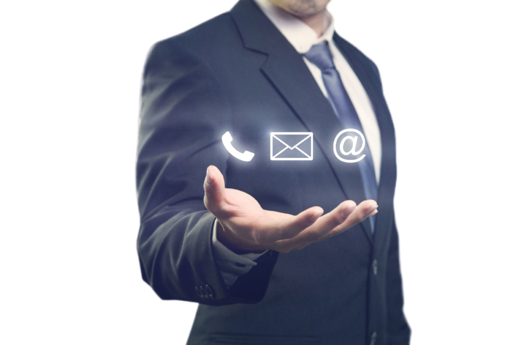 a man showing symbol of lets socialise for business registration